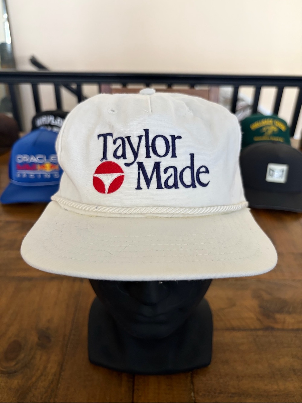 TaylorMade Vintage White Rope-Trim Cap